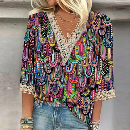 MonLu - V-Neck Blouse