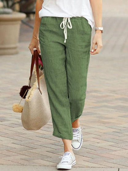 Ayleen - Cotton drawstring pants