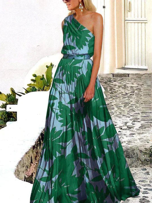LP | Women's One-Shoulder Printed Maxi Dress