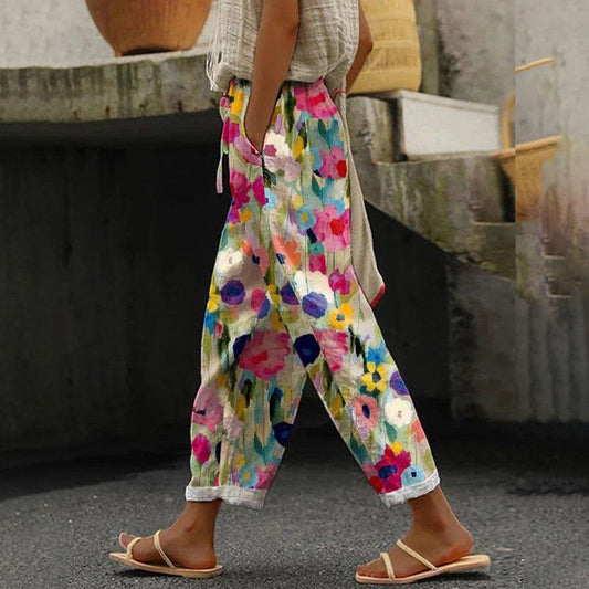 pants with attractive print and side pockets