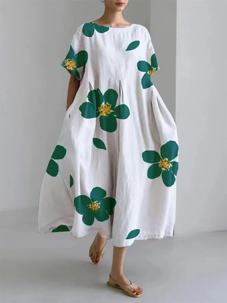 LP | Julie - Loose floral round neck casual dress for women in spring and summer
