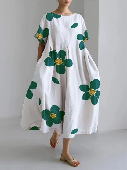 LP | Julie - Loose floral round neck casual dress for women in spring and summer