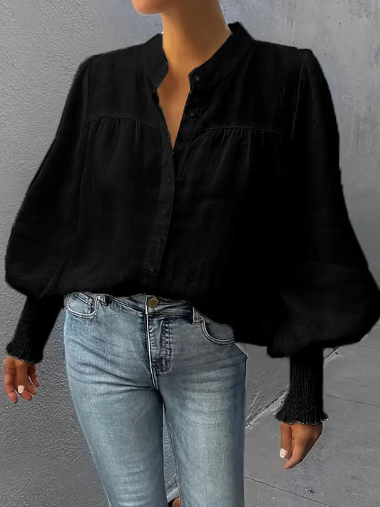 LP | Elegant blouse with lantern sleeves