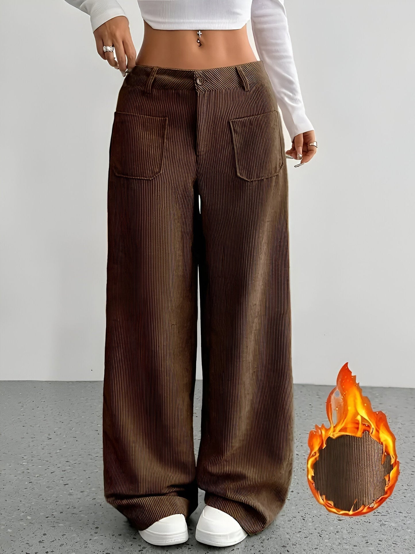 Gizelle | Casual corduroy wide-leg pants