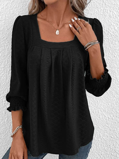 LP | Cotton blouse with square neckline