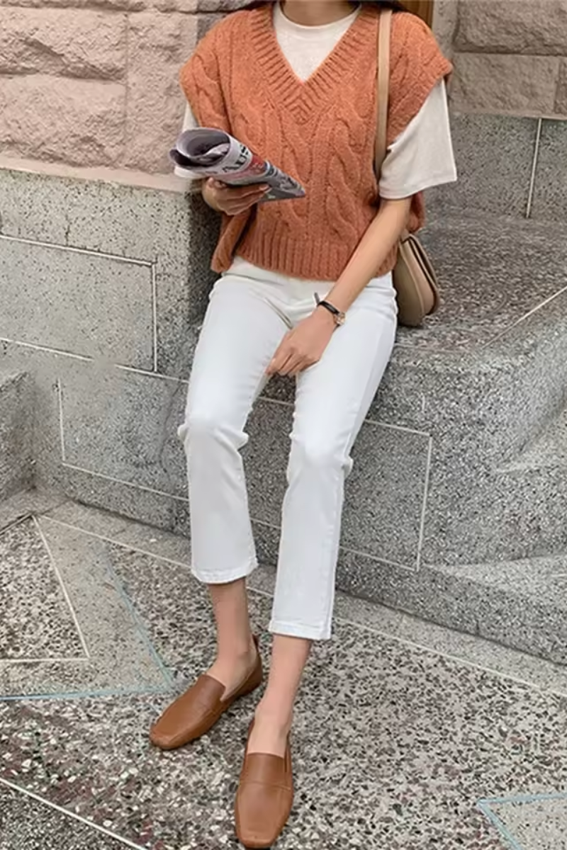 Eva | Women's White Straight-Leg Jeans