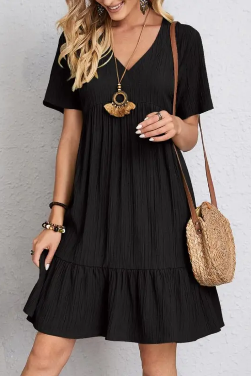 Chloe | Women's V-Neck Ruffle Dress