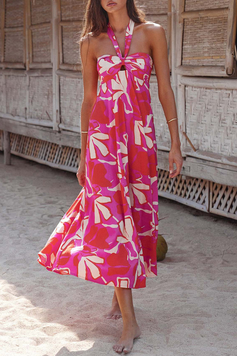 LP | bohemian turtleneck dress with floral print