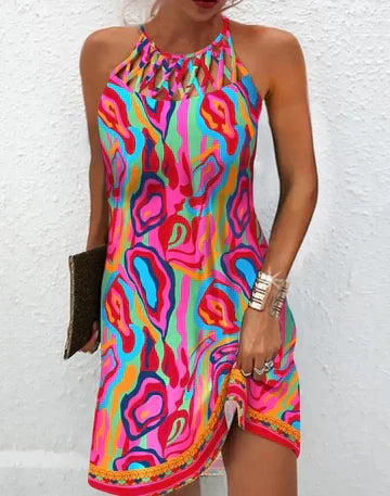 LP | Multicolor dress with abstract print