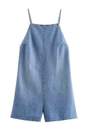 Viktoria - Denim Belted Jumpsuit