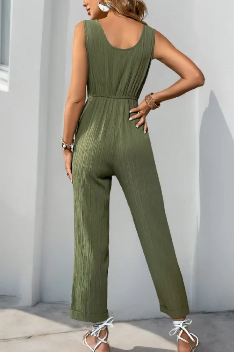 Talia | Women's V-Neck Sleeveless Jumpsuit