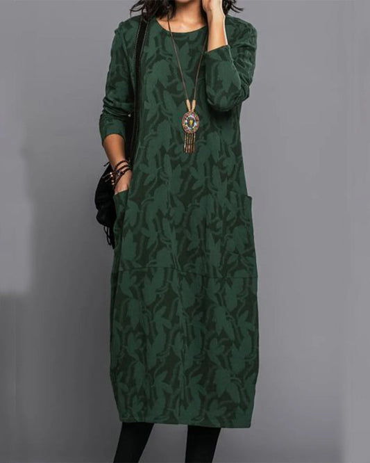 LP | Long-sleeved pocket dress with print