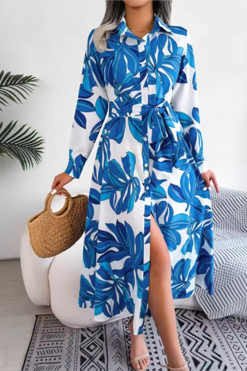 Women's Floral Print Shirt Dress