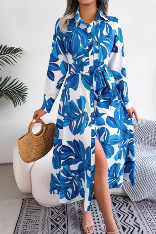 Women's Floral Print Shirt Dress