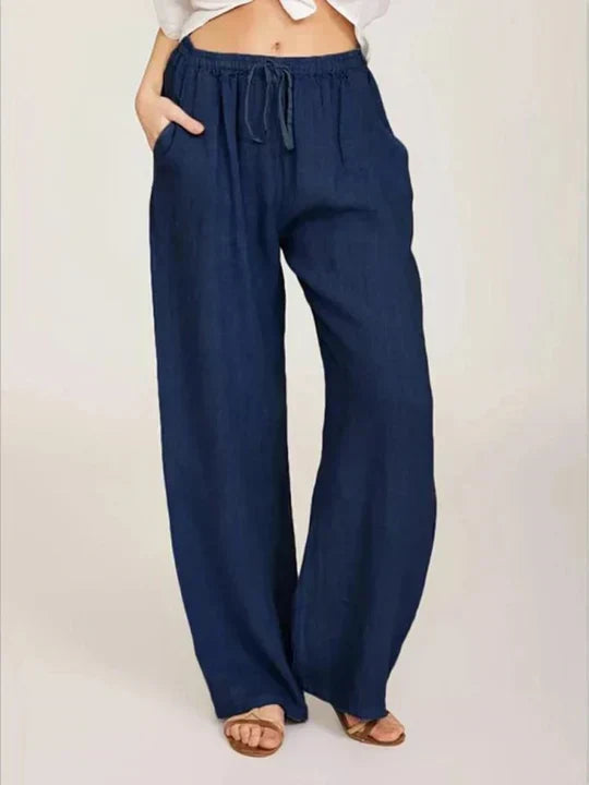 Linen-cotton pants