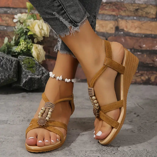 Laura® | Bohemian wedge sandals