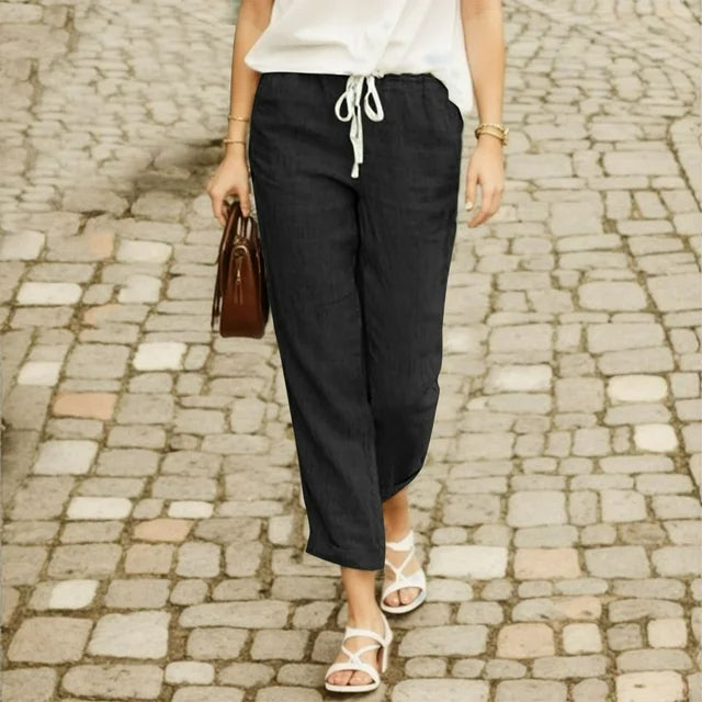 Ayleen - Cotton drawstring pants