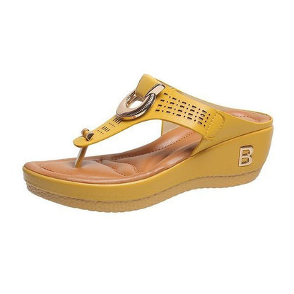 ADELAIDE - Leather Wedge Sandals