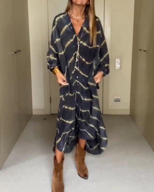 LD Long dress with boho stripes
