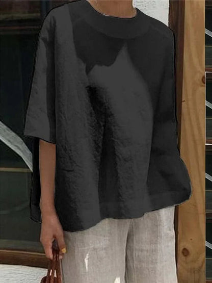 LP | Comfortable top at wide crew neck