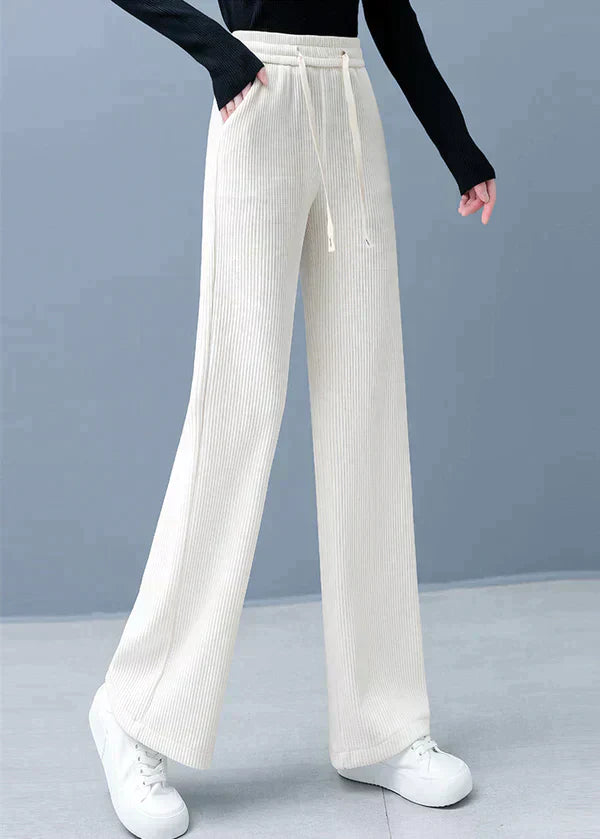 LD Straight plain pants with wide legs