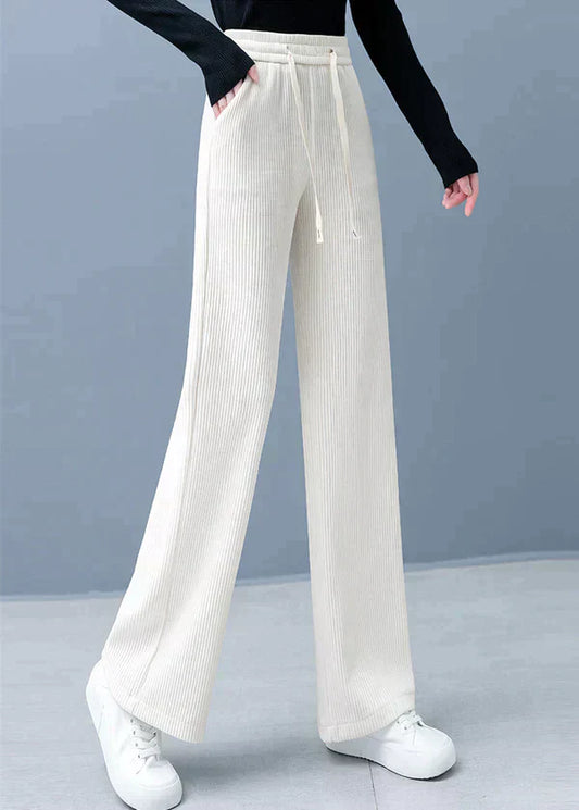 LD Straight plain pants with wide legs