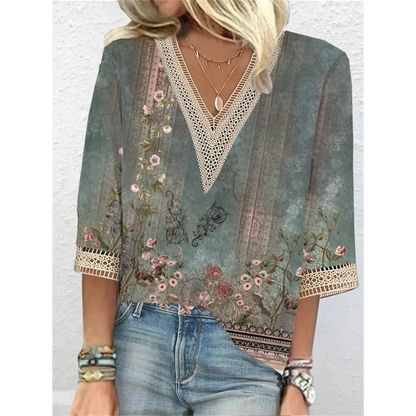 MonLu - V-Neck Blouse
