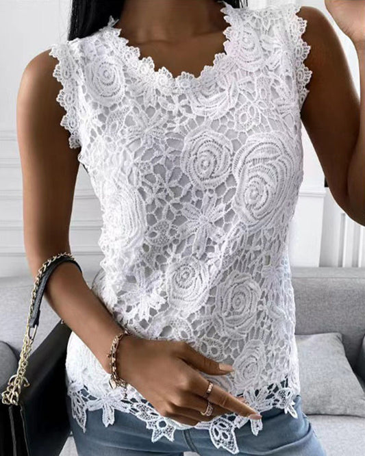 LP | Elegant and simple tank top with lace