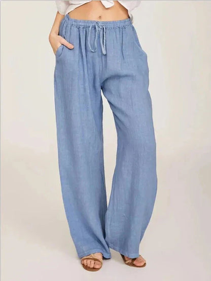 Linen-cotton pants