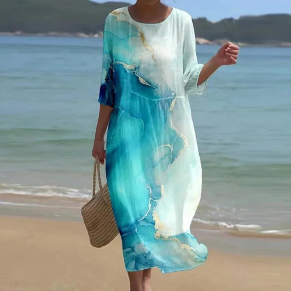 Elegant dress that covers the belly