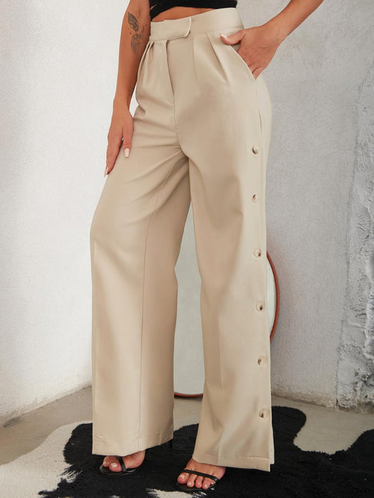 Sophisticated pants with side details for women