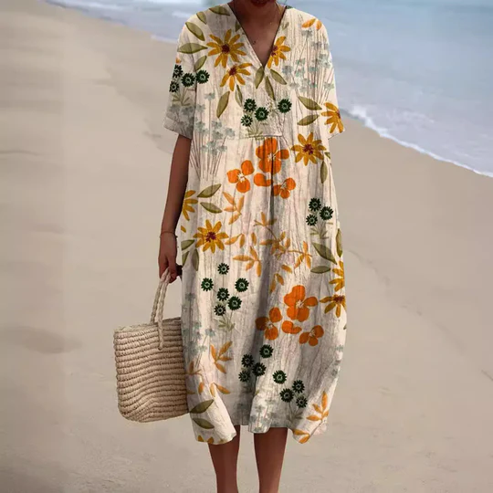 LP | Summer dress with floral pattern