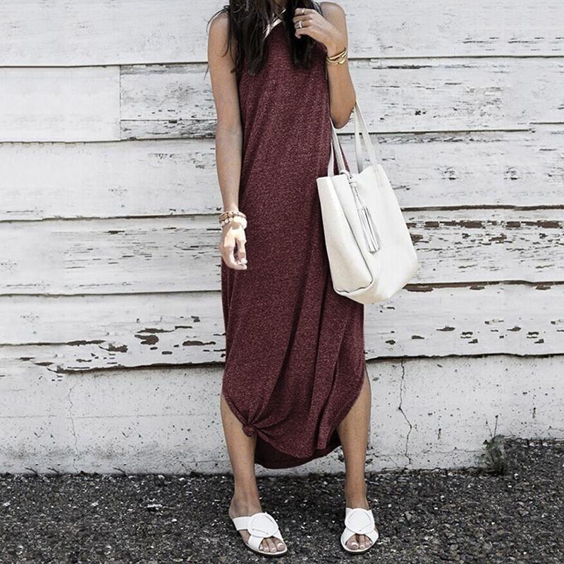 Long sleeveless skirt