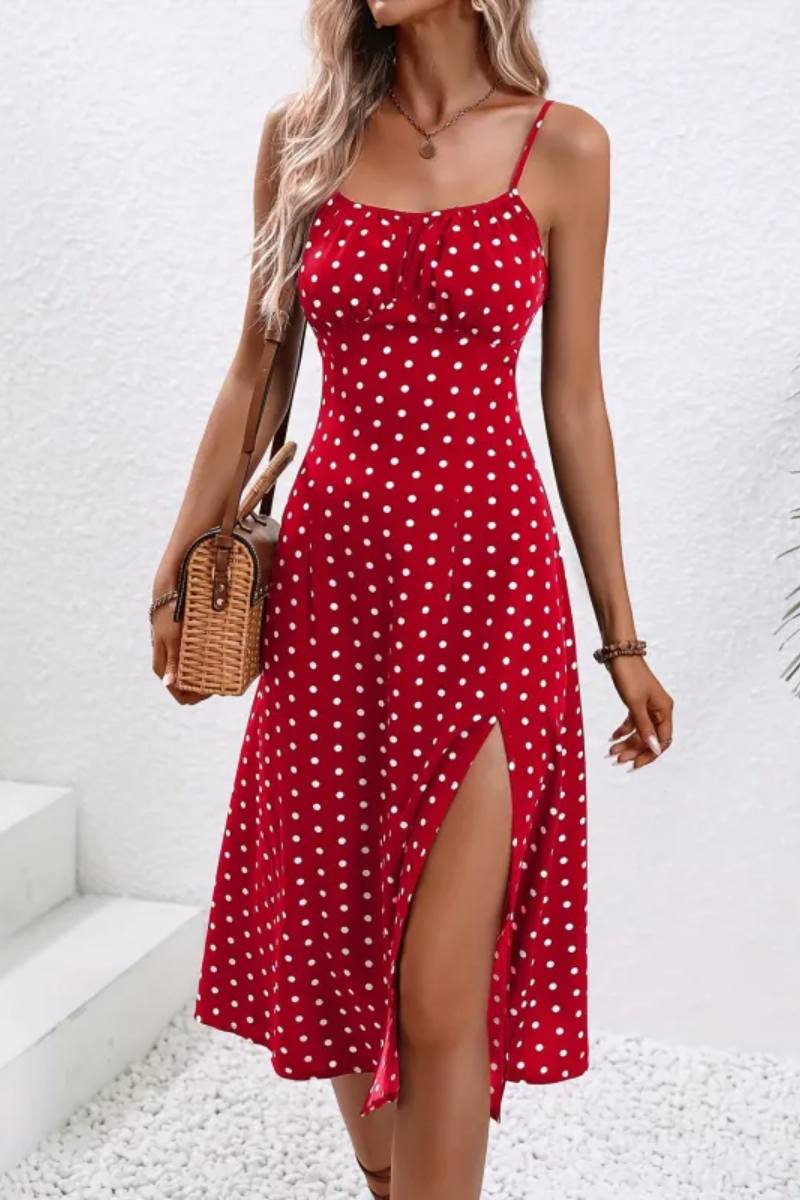 Lola | Women's Polka Dot Split Dress