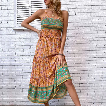 LP | bohemian dress with ruffles