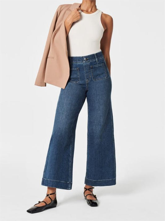 Stretch pants with high waist