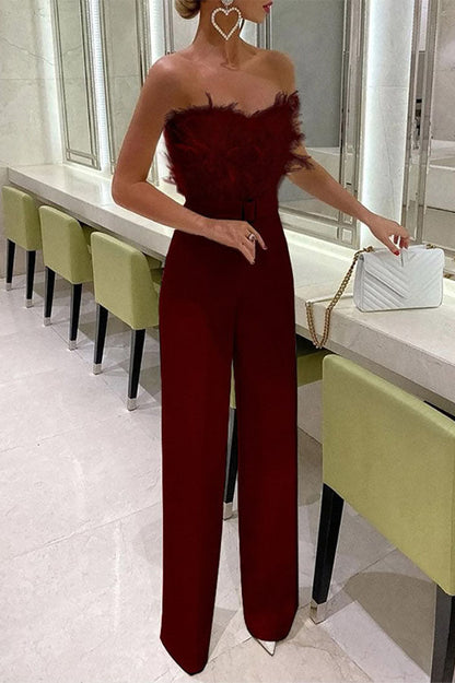 LP | jumpsuit with feather tube top