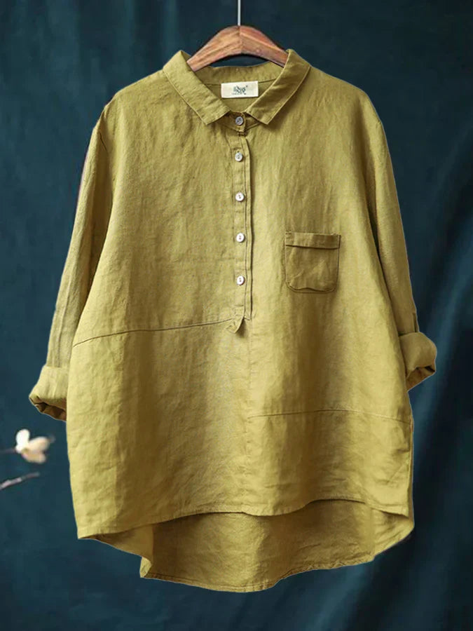 Madeleine | Women's long-sleeved casual blouse | Down button placket