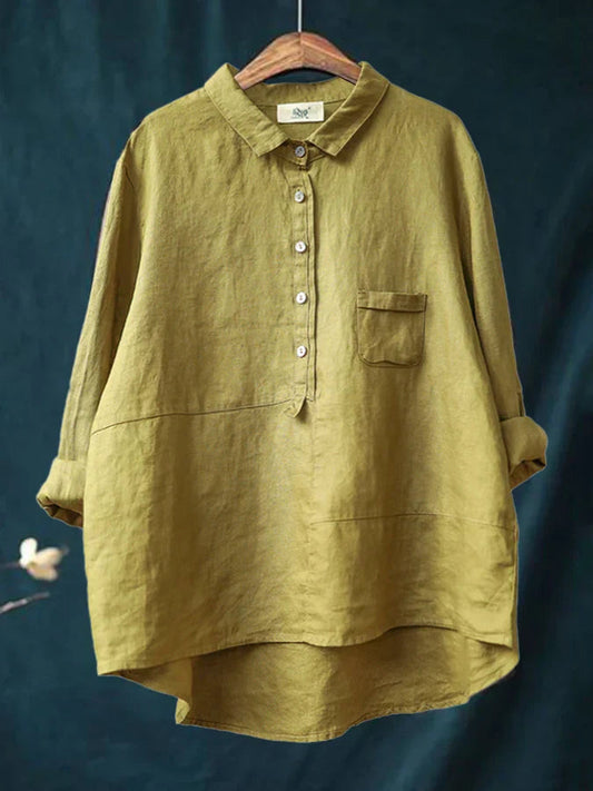 Madeleine | Women's long-sleeved casual blouse | Down button placket