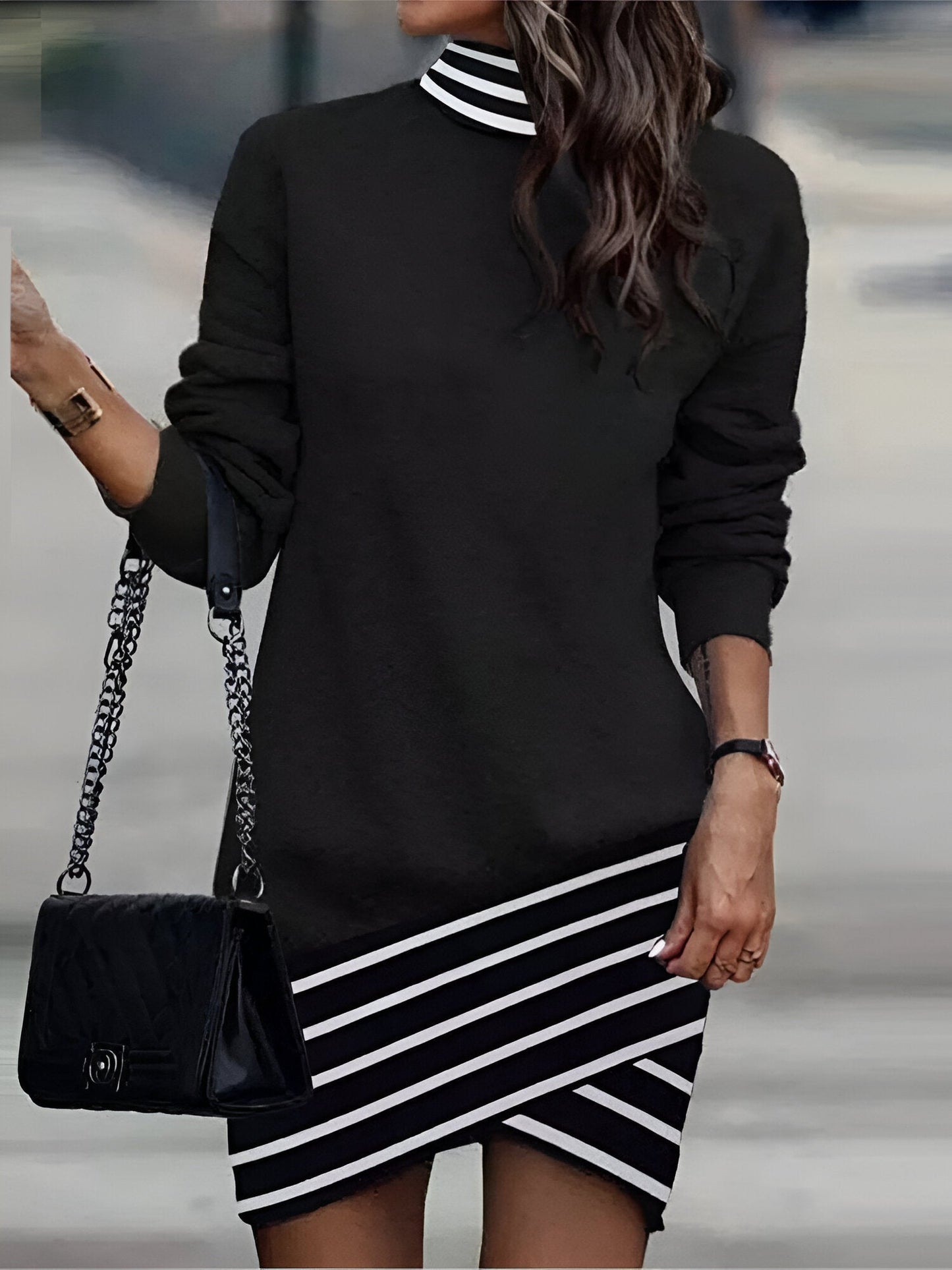LP | Casual mini dress with high neck