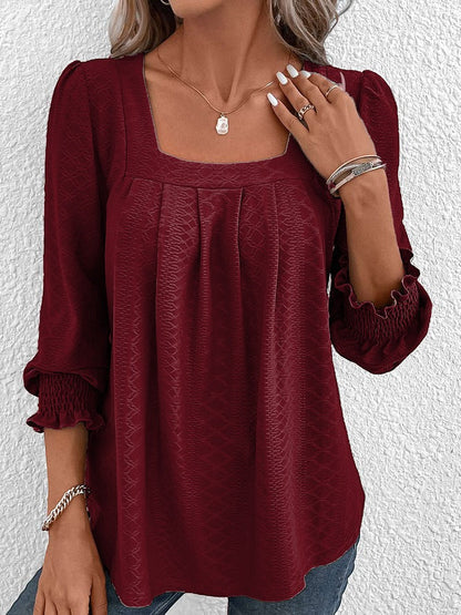 LP | Cotton blouse with square neckline