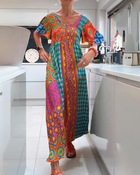 Bohemian dress with paisley pattern