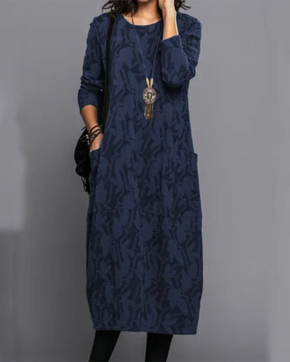 LP | Long-sleeved pocket dress with print