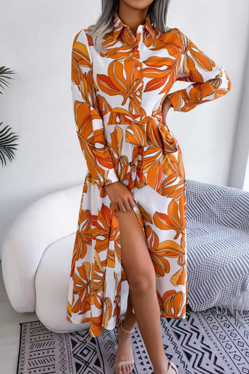 Women's Floral Print Shirt Dress