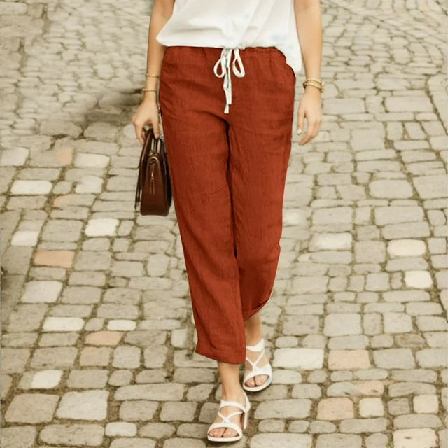 Ayleen - Cotton drawstring pants