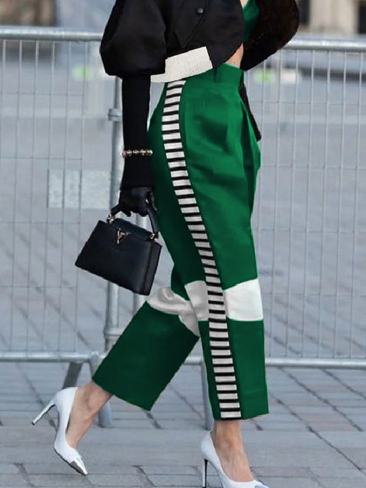 Balsinde - High-waisted pants in contrasting colors