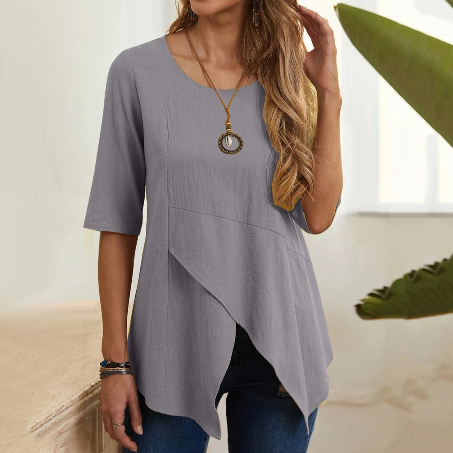 ByLina - Round-neck blouse