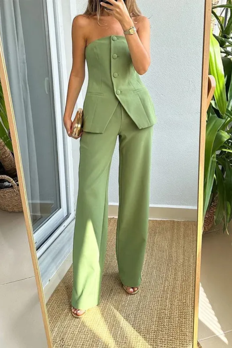 Elena | Women's Tube Top & Pants Set