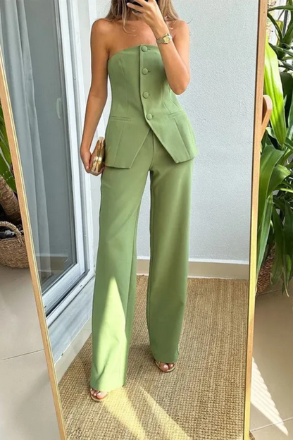 Elena | Women's Tube Top & Pants Set