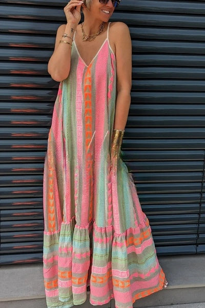 LP | Maxi cami dress with ethnic print